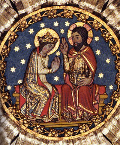 The coronation of Our Lady in heaven after the the Assumption.