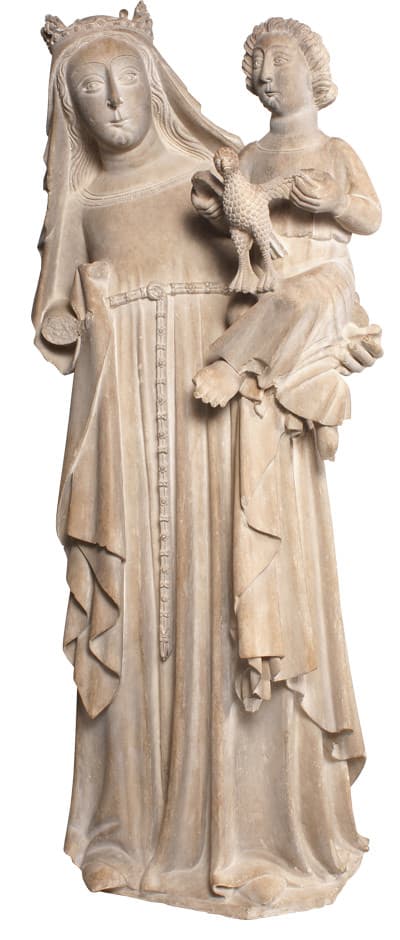 Virgin and Child Jesus. Limestone sculpture. 14th century