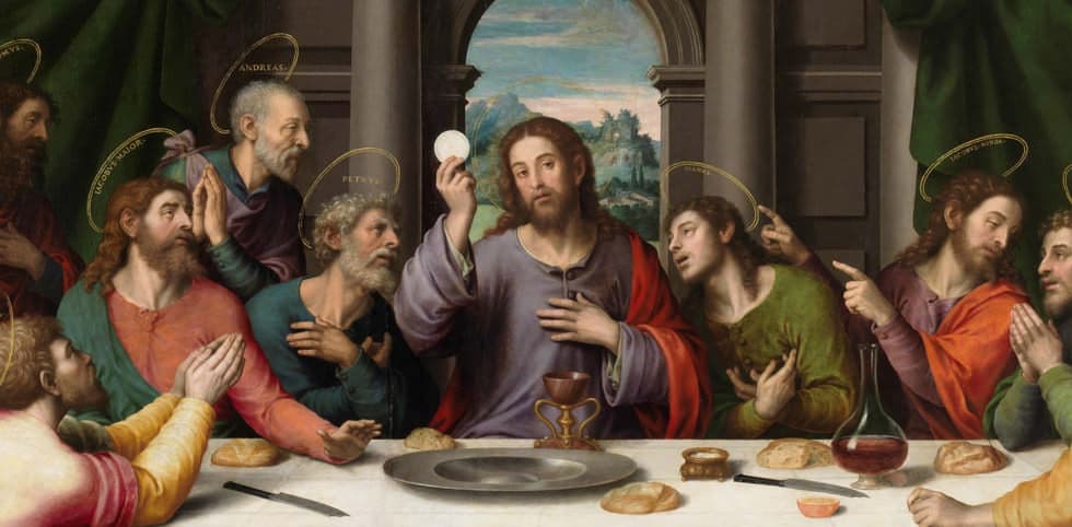 Detail from «The Last Supper», oil on panel, Juan de Juanes, 16th century.